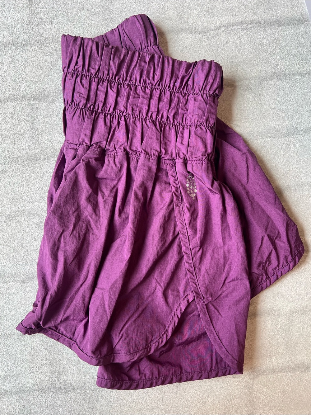 FP Movement by Free People Purple High-Waist Smocked Shorts